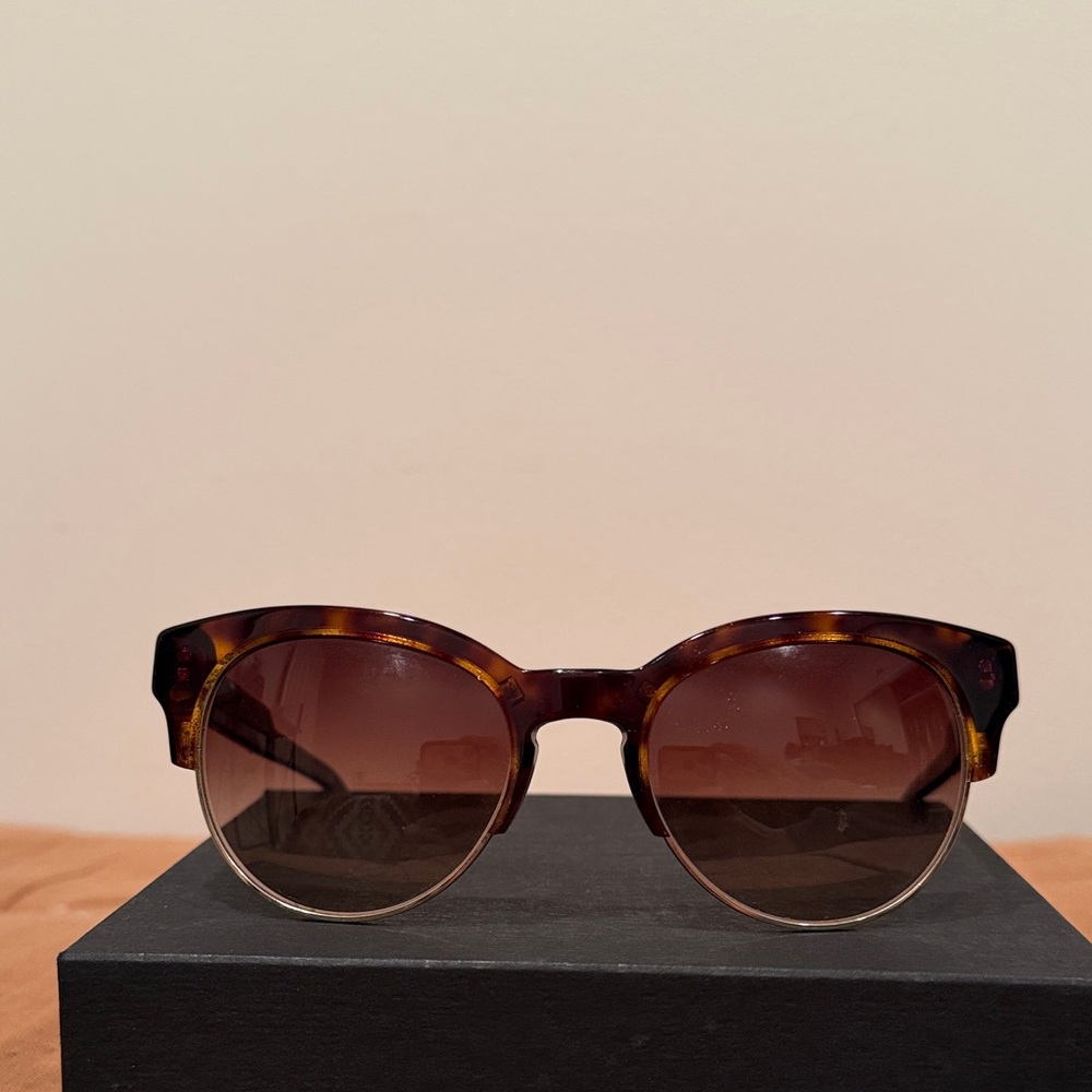 Stella McCartney - Brown Tortoise Round Sunglasses